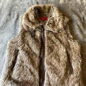Women's Faux Fur Vest - Brown
